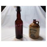 Vintage Platte Valley Whisky Jug & vntg Bottle