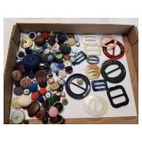 Material Covered Buttons, Celluloid, Bakelite Bkle