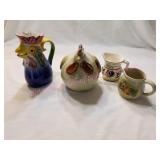Vntg Italian Rooster Pitcher, Ceramic Chick,