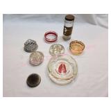 Vintage Flower Frogs, Advertising Ashtrays