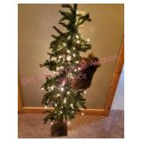 4ft Light Up Northwoods Tree with Bear