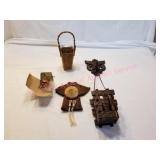 Japanese Wall Hanging, Straw Cloak, Mask Head