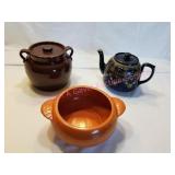 Caliente Tang Red Shell Bowl, Brown Betty Teapot