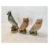 Jim Beam Blue Jay & Owl Decanters (empty)