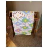 Vintage Quilt with Quilt Rack