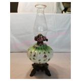 Antique Hand Painted Oil Lamp