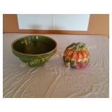 Vintage McCoy Mixing Bowl & Fall Harvest Covered