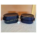 2 Graniteware Roaster Pans