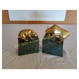Brass Bear & Bull of Wall Street Marble Base