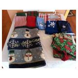 Xmas Linens, Rug, Tablecloth etd