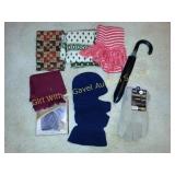 Scarves, Umbrella, Ice Grips, Gloves