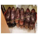 9 Pair of Mens Shoes & Shoe Rack