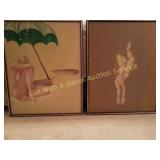 2 Framed Nudes Oil on Canvas-Wagner 1972