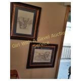 Elephant & Lion w/cub Framed Prints by Don Wagner