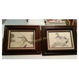 2 Framed Duck & Goose Art by Wagner