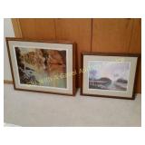 Eagle on River & Sunset Print by Don Wagner