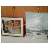 Eagle on River & Oil on Canvas by Don Wagner