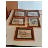 5 Misc. Framed Prints by Don Wagner