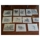 Large Lot of Misc Wildlife Art Prints