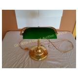 Green Glass Shade Bankers Lamp