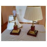 2 Swing Arm Lamps (different shades)