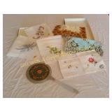 Vintage Handkerchiefs & Vanity Mirror