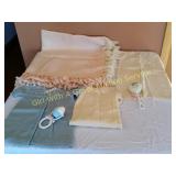 Vintage Baby Clothes, Blanket & Rattles