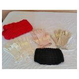 Vintage Clutch Purse, Gloves, Booties
