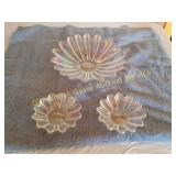 Fostoria Iridescent Flower Shaped Serving Bowls