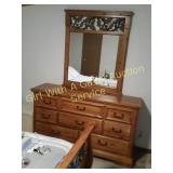 Knotty Pine 8 Drawer Dresser w/Mirror