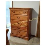 5 Drawer Knotty Pine High Boy Dresser