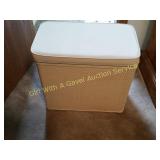 Wicker with Padded Seat Clothes Hamper