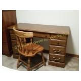 Oak Desk & Chair