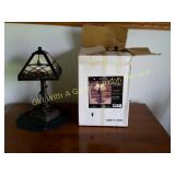 Set of 2 Aztec Stain Glass Lamps