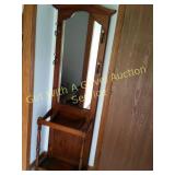 Entry Way Hall Tree With Mirror