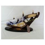 Hand Painted & Carved Knife w/Stand