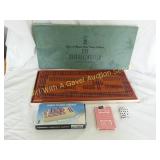 Vintage Cribbage Board, Folding Cribbage, Dice