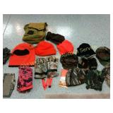 Camo, Orange Gloves, Hats, Bag Etc