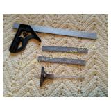 12" Scale w/Square Head, 2 6" Scale, & Depth Scale