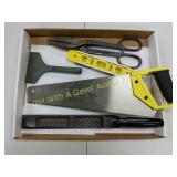 Tin Snips, Saw, Level, Stanley File