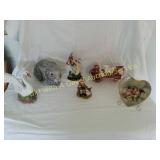 Assorted Knick Knacks, Swan, Plate, Bear, Fish