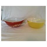 Vintage Pyrex Mixing Bowls (wheat has chip)
