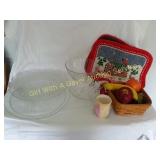 Glass Serving Dishes, Fruit Centerpiece, Xmas