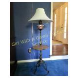 Brass & Porcelain Oriental Floor Lamp