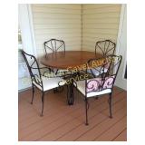 Wrought Iron & Wood Bistro Dining Set