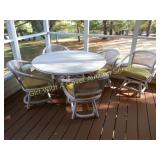 Mid Century Modern Rattan Bamboo Patio Set