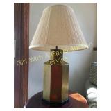 Vintage Brass Octagonal Chinoiserie Brass Lamp