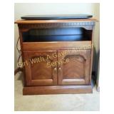 Oak Swivel Top Entertainment Cabinet