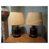 2 Vintage Knob Creek Metal & Brass Lamps