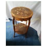 Antique Inlaid Scalloped French Round Table